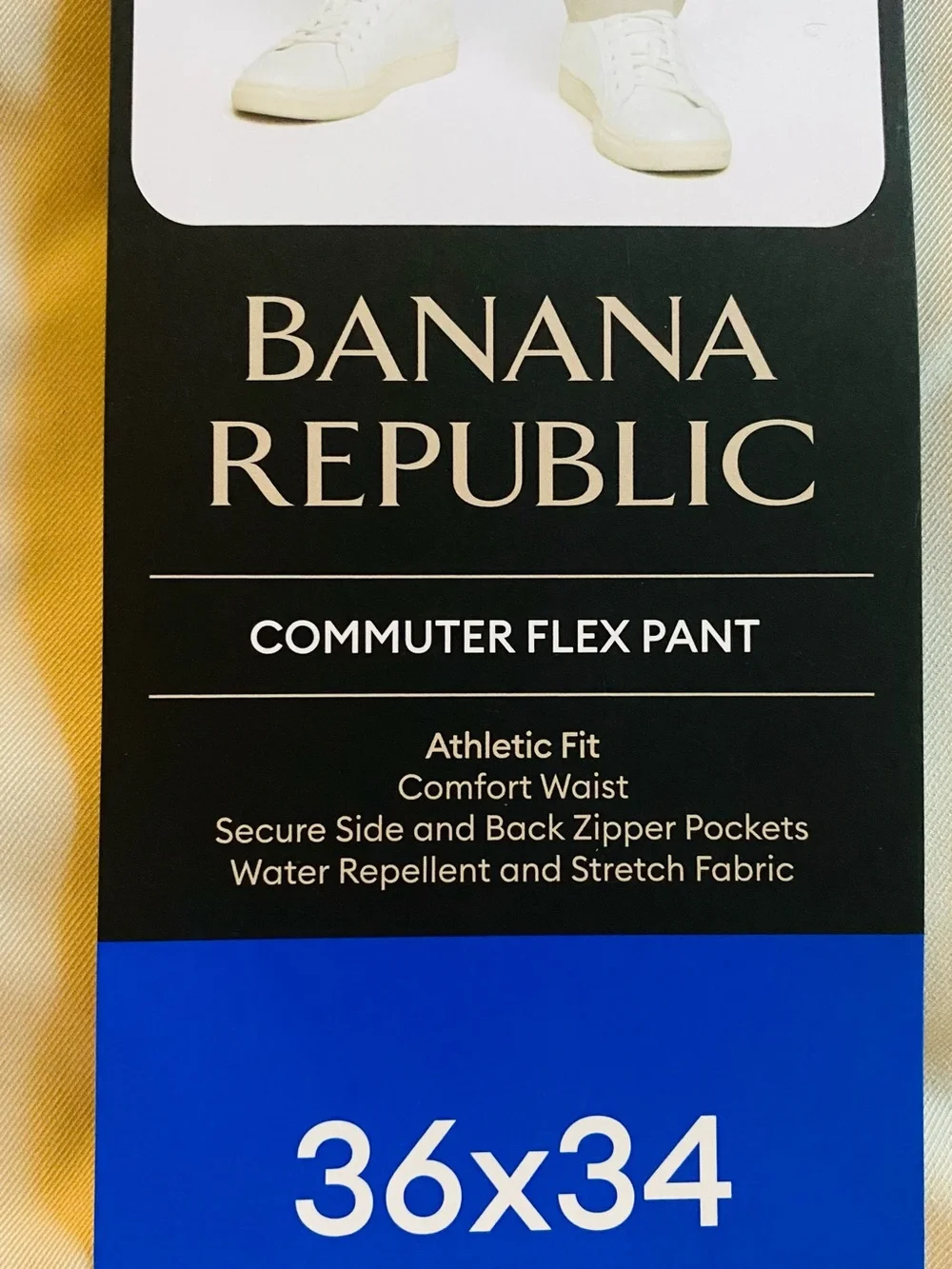 NWT Banana Republic Men’s Khaki Pants 36x34 Slacks Commuter Flex Zipper Pockets